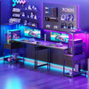 Coleshome 120×48 cm Gaming Desk with LED Lights Reversible Computer Desk with