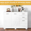 Sideboard, Modern Storage Cabinet w/ 2 Drawers, 3 Doors, Adjustable Shelves, Kit