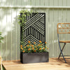 Outsunny Metal Garden Bed for Garden with Trellis, Raised Garden Bed