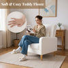 Modern Upholstered Sofa chair with Teddy Fleece Cover-White