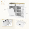 Sideboard with Tilt-out Trash Bin, Kitchen Sideboard with 2 Drawers, Shelves