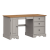 Corona Computer Desk Grey Straight Office Solid Wooden Pine Dressing Table Wood