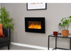 Sureflame Wall Mounted Electric Fire Black Glass Remote LED Flame