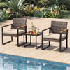 3-Piece PE Wicker Patio Furniture Set Outdoor Bistro Set