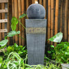 Electric Water Feature Outdoor Garden Fountain Rotating Ball LED Lights Statue