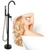 Bathroom Tap Bath Shower Mixer Black Floor Mounted Free Standing