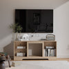 18" Electric Fireplace LED Fire Heater W/ 57'' TV Stand Entertainment Center UK