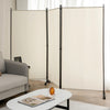 3 Panel Rolling Fabric Room Divider Folding Privacy Dividers with Wheels