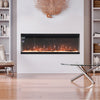 Media Electric Fireplace 60Inch Wall Recessed Inset Fire Place 3 Sided Panoramic