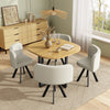4 Seater Dining Table and Chairs Set Square Wooden Kitchen Table Metal Legs Oak