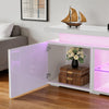 185cm High Gloss TV Stand Cabinet with Power Outlets & RGB LED Light & 2 Dmiqerl