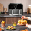 10-in-1 Dual Air Fryer Double Basket Touch Screen Oil Free Digital Oven Cooker