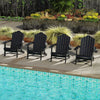Outdoor Fire Pit Chair Folding Adirondack Chair with High Backrest
