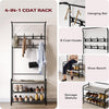 Hall Tree Coat Rack w/Bench,Storage Shelf,8Hooks,Freestanding Entryway Organiser