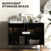 Sideboard Buffet Cabinet with Adjustable Shelves, Black