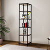 Wood Bookcase Bookshelf Plant Stand 6 Tier Shelves Shelving Storage Steel Frame