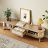 Wooden TV Stand Cabinet 170 cm TV Unit With Storage & Solid Wood Slide Doors