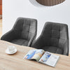 2x Grey Swivel Dining Chairs Faux Leather Padded Seat Dining Room Chair Modern