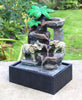 Garden Ornament Fountain Elephant Water Feature Zen Indoor Table Top LED Light