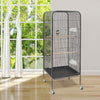Rolling Large Bird Cage Metal Parrot Lovebird Canary Finch Aviary Budgie w/Stand