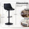 Set of 2 Black Bar Stools, Chicago, Faux Leather, swivel, height adjustable