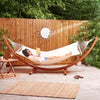 Hammock with Stand, 1 Person Cotton Hammock & Larch Wood Frame,