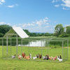 Metal Walk In Chicken Run Galvanized Poultry Hen Cage Coop w/ Cover 3 x 1 x 1.5m