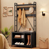 5 in 1 Coat Hall Tree Bench Coat Rack Shoe Storage Entryway Bench with Cubbies🔥