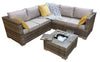Signature Weave Georgia Brown Garden Corner Sofa Ice Bucket Table RRP £1050