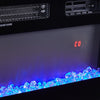 70inch Gloss Black TVs Stand Unit Cabinet with Electric Fireplace & 12 LED Light