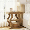 3-Tier Narrow End Table Wooden Sofa Side Table with Storage Shelf for LivingRoom