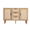 Rattan 2 Doors Sideboard Cabinet Home Storage Cupboard Buffet & 3 Drawers Unit