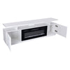 70inch White TV Stand Unit Cabinet with Electric Fireplace & 12 Colour LED Light