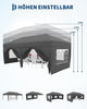 3x6m Heavy Duty Gazebo Marquee Canopy Outdoor Garden Party Wedding Tent Grey UK
