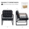 Modern Faux Leather Accent Chair Button-Tufted Design 110° Recline & Metal Frame