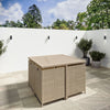 8 Seater Beige Rattan Cube Garden Dining Set with Matching Parasol FTR224