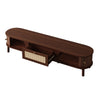 Solid Wood & Rattan TV Stand - Natural Style Cabinet with Doors & Drawers UK