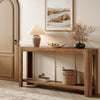 63 Inch Entryway Console Table, 2-Tier Farmhouse Narrow Sofa Table Behind Couch
