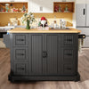Mobile Kitchen Island Cart w/ Drawers, Adjustable Worktop, Storage Cabinet Black