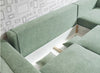 Green Fabric Corner Sofa Double Bed With Storage FREE ASSEMBLY 'Milo' Sofanatic