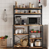 6 Tier Bakers Rack Kitchen Microwave Stand Coffee Bar Station with Power Outlet