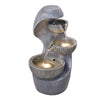 Solar Water Feature Indoor Outdoor Polyresin Garden Fountain w/ LED Lights Decor