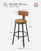 Tall Bar Stools, Bar Chairs with Backrest，1 set for 2 pieces，LBC026B02V1