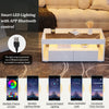 High Gloss Coffee Table with LED Glass Tabletop Light Up 2Darwer Sofa Side Table