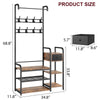 Entryway Hall Tree with Storage Bench, Drawer, 8 Hooks, Shoe Rack & 2-Tier Shelf