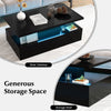 LED Coffee Table Modern 2-tier High Glossy Black Coffee Table