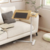 Mobile Over Bed Desk Height Adjustable Standing Laptop Cart-Natural