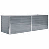 Garden Planter Galvanised Steel 240x80x77cm Grey M8H5