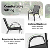 3 Piece Outdoor Bistro Set with 2 Stackable Chairs-Grey