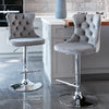 Velvet Swivel Bar Stools Set of 2 Swivel Kitchen Barstools Bar Chairs Grey Black